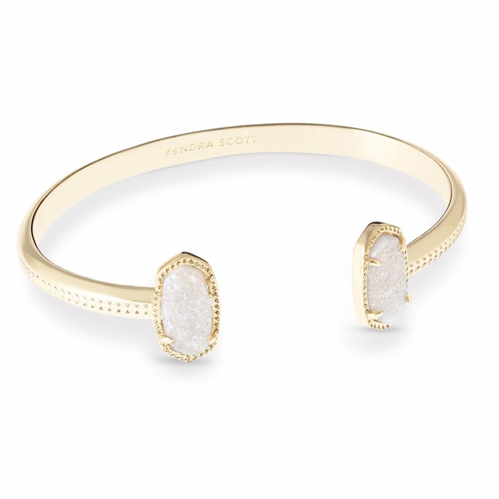 Kendra Scott Elton Gold Cuff Bracelet in Iridescent Drusy